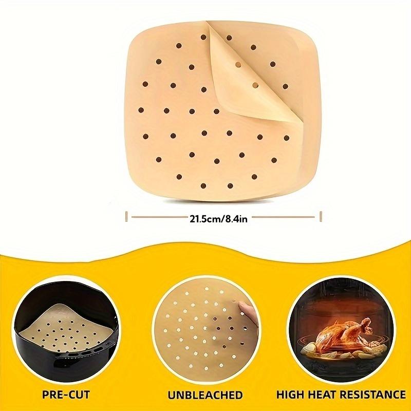 100pc Air Fryer Paper, Oil Paper, White Natural Color Oil Proof Paper, Disposable Household Baking Oil Absorbing Paper