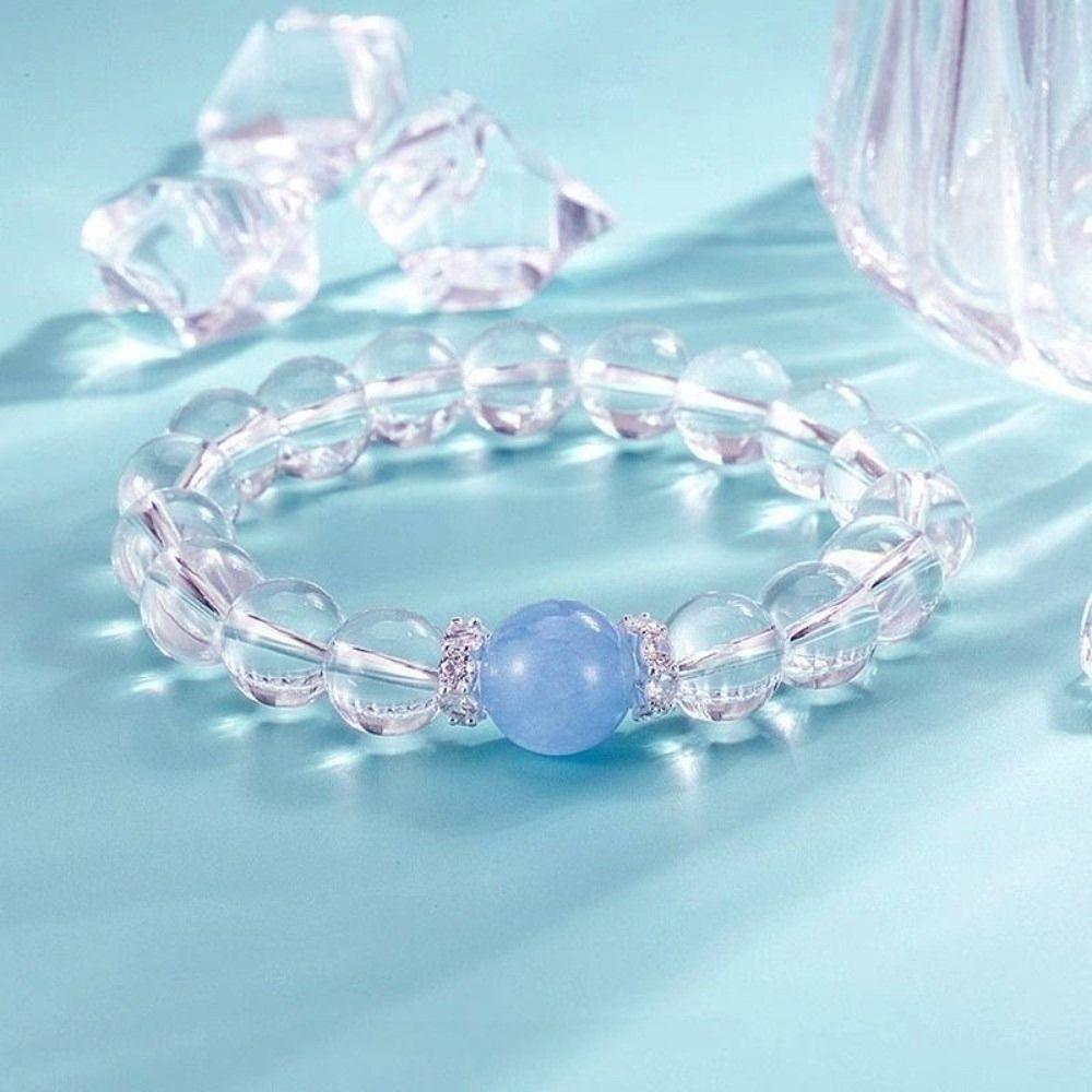 Elastic Crystal Beads Bracelet Hand Jewelry Vintage Beaded Bracelet Clear Crystal Bracelet  Lovers