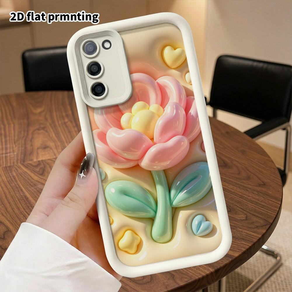 Phone Case: 2D flat, suitable for Samsung Galaxy A34 A35 M05 M06 S20 S22 S21 FE Plus 5G protective case, pink tulip, perfect Christmas and Halloween h