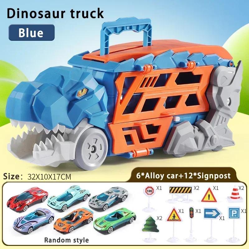 New Transport Dinosaur Truck Alloy Cars with Foldable Sliding Race Transforms into Standing T-rex Best DIY Birthday Gift Toy Kid