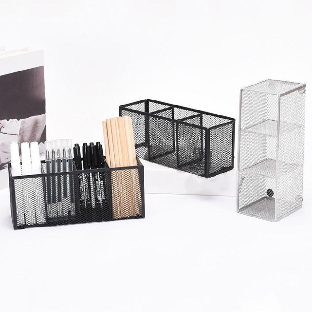 Moderner Schreibtisch-Organizer aus Netzmetall Stifteaufbewahrung Box Make-up-Halter Kosmetikpinsel-Aufbewahrung