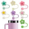 Flower Straw Cover Cap Dust-Proof 10mm Straw Topper Reusable Drinking Straw Cap Cup Accessories for 40 Oz/30 Oz Tumbler