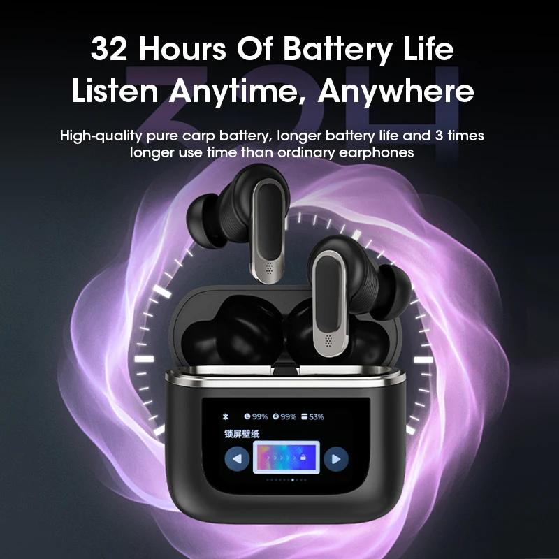 ANC Noise Reduction TWS Bluetooth Earbuds HIFI Sound Touch Control LED Display Battery Indicator Wireless Earphones