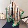 Luxury Floral 70cm Square Scarves Women's Silk Scarf Spring and Summer Bandana Small Neckties Hairbands Foulard Shawl