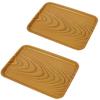 Dotcom Prime Stylish Wooden Rectangular Tray, Cafe Tray, BW Color, 38cm, 2-Piece Set