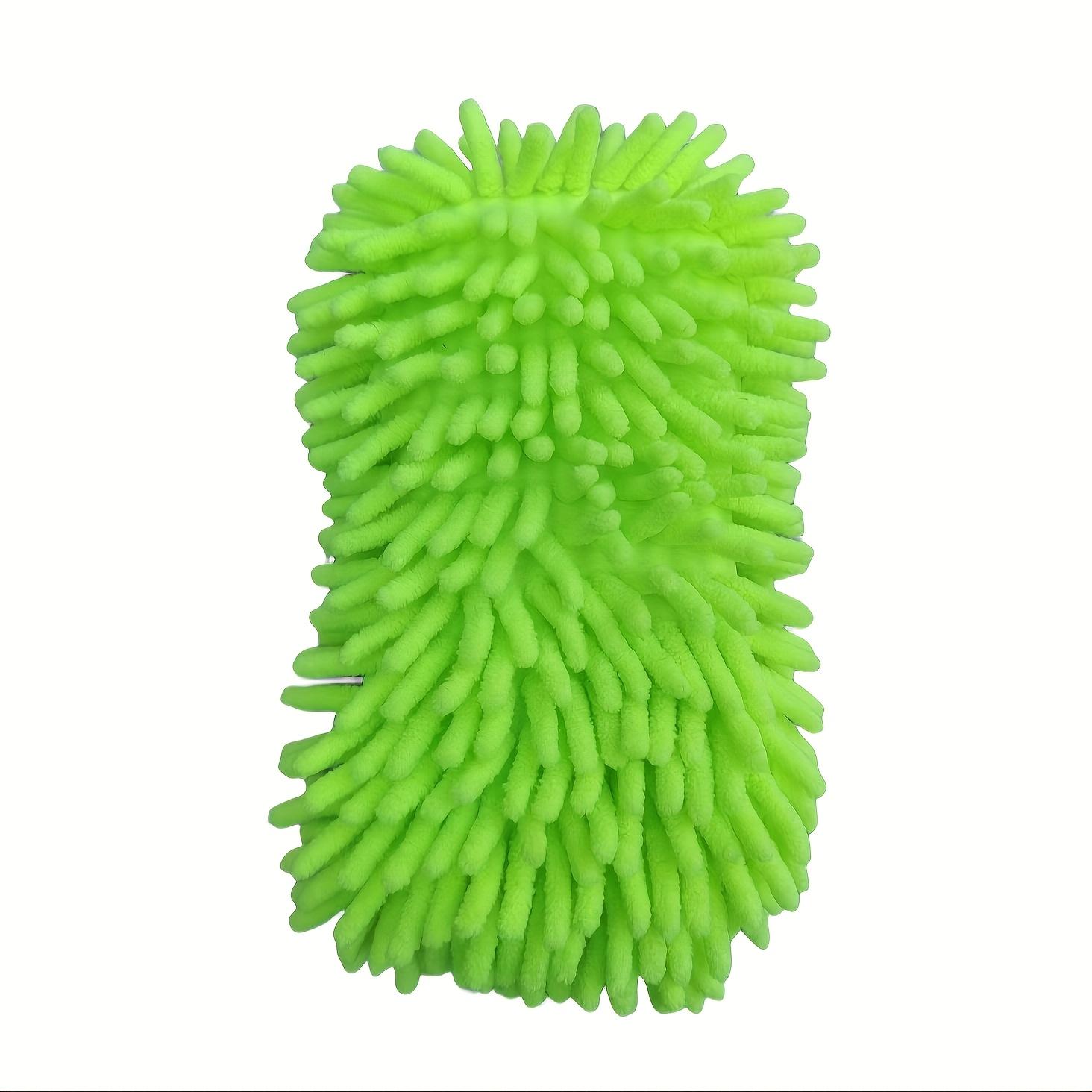 

[Super Absorbent Car Wash Glove] Ultra-Absorbent Chenille Microfiber Car Wash Glove - Scratch-Free, Super Absorbent Sponge for Auto Detailing зелёный