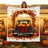 Fall Vintage Black Truck Sunflower Pumpkin Maple Leaf Harvest Flannel Throw Blanket,Thanksgiving Farm Autumn Season Blanket