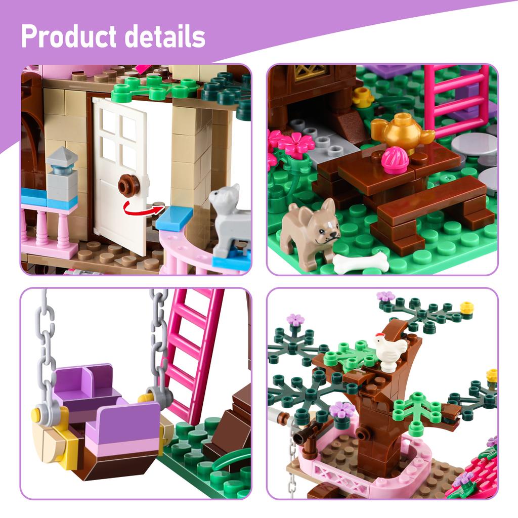 Non-Toxic City Tree House Summer Holiday Villa Castle Building Blocks Sets Figures Garden Street View Diy Toys For Kids Children Birthday Gift