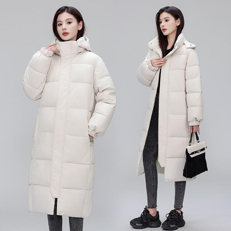 Large quilt, thickened cotton-padded clothes, women's long over-knee large-size cotton-padded clothes, fashionable cotton-padded jackets, loose coats.