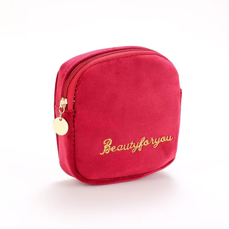 Samt-Make-up-Tasche: Hochkapazitives, Premium 4-teiliges Kosmetik- und Lippenstiftaufbewahrungsset