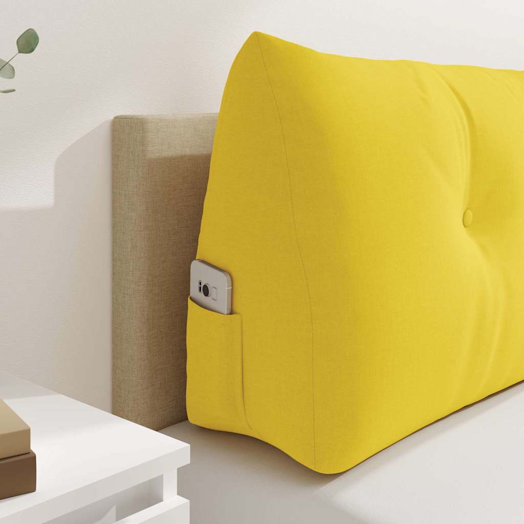Back Cushion Light Yellow 160 x 24 x 50 cm Fabric