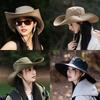 Summer Quick Dry Wide Brim Fisherman Hat With Sun Protection For Outdoor Hiking Camping