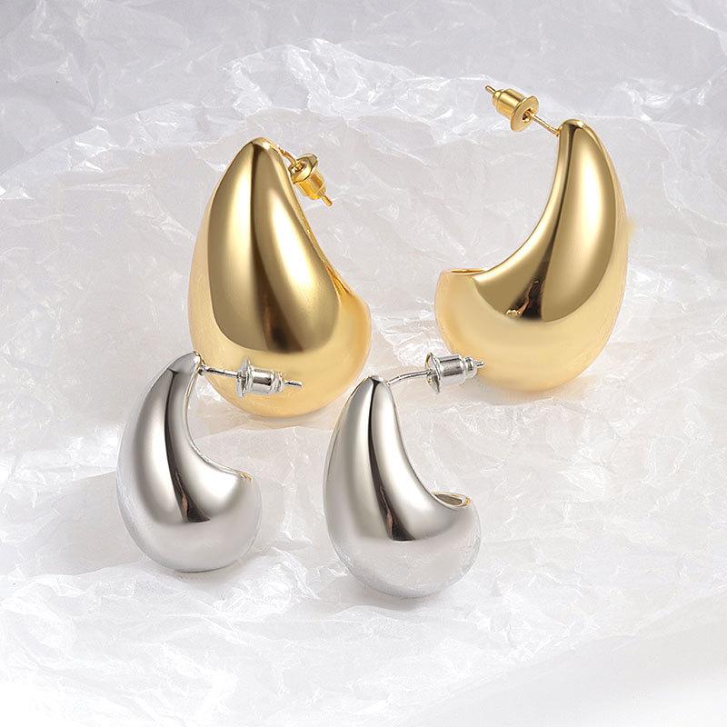 Elegant Gold Plated Waterdrop Earrings Minimalist Shiny Dangle Drop Earrings Versatile Fashion Jewelry For Women Daily Wear
