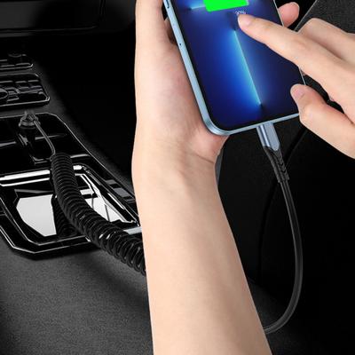 Type-C Cable Fast Space-saving Charging Safe Telescopic Design Spring TPU Data Cable for Tesla