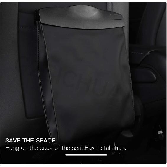 Car Garbage Bag Back Seat Waterproof Trash Bag Rubbish Cans Hanging Storage Organizer For Tesla Model 3 Model Y 2021 2022