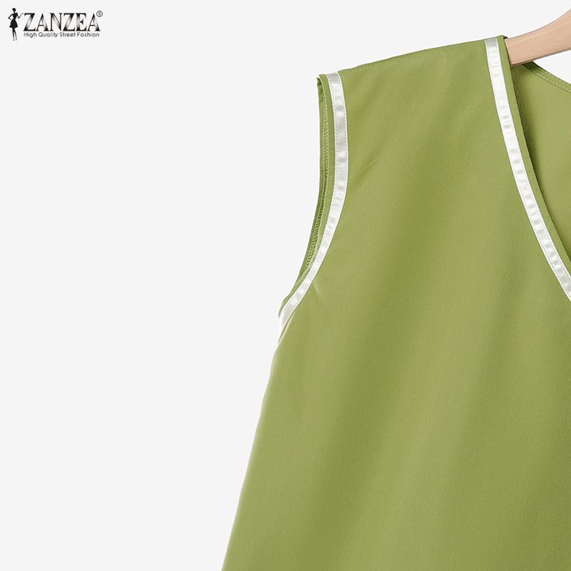 ZANZEA Women Sleeveless Vest Tops and Shorts Summer Two Piece Suit Sets