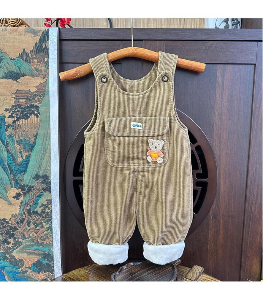 Jardineira de Veludo Cotelê para Bebê Inverno Quente Calças de Algodão para Menina Outono & Roupas de Bebê Roupas Infantis Jardineira