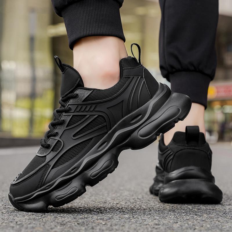 Fashion Fashion Men's Shoes 2025 New Thick Soled Lace Up Tennis Sports Mesh Jogging Shock-absorbing Outdoor Anti Slip Training Shoes