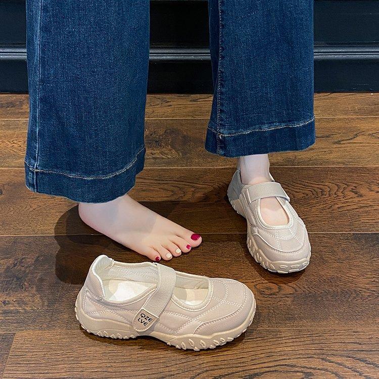 Platform Sports Mary Jane Women's Shoes 2025 New Summer Velcro Breathable Single Shoes Casual Mountaineering Forrest Gump Shoes