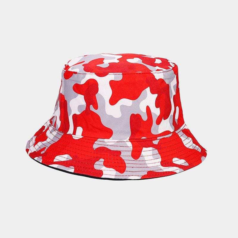 Outdoor Sunshade Camouflage Foldable Sun Beach Fishing Double-Sided Cotton Fisherman Camo Reversible Bucket Hat Cap