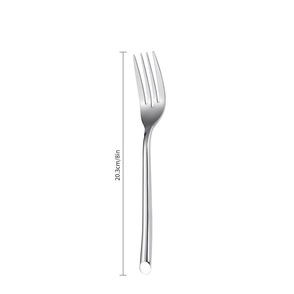 Stainless Steel Western Tableware Steak Knife Creative Hotel Household Round Handle Oblique Tail Knife and Fork Spoon Mirror Light