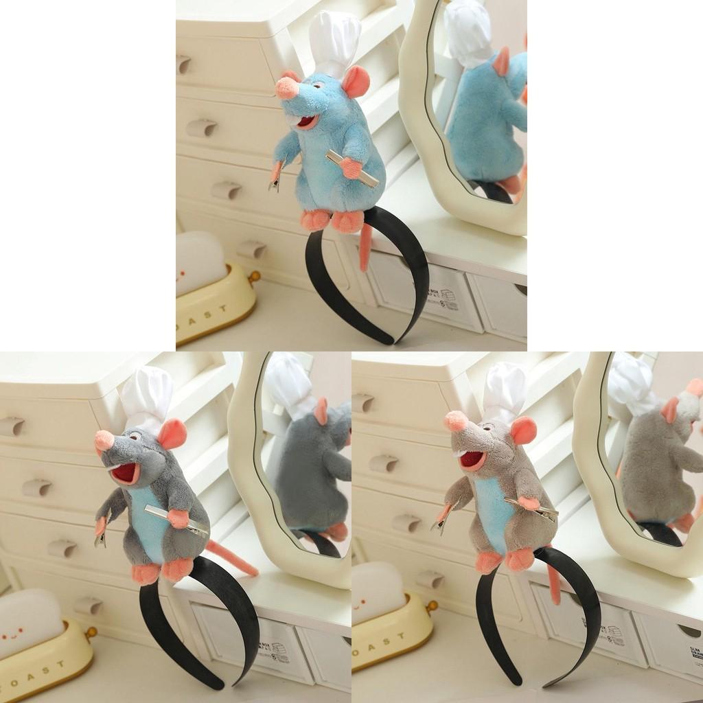 Ratatouille Mouse Plush Toy Headband Adorable Hair Accessory Stuffed Gift Doll