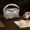 Portable Travel Tea Set Storage Handbag Bamboo Flower Embroidered Tea Cloth Bag Multifunctional Tea Set Storage Bag