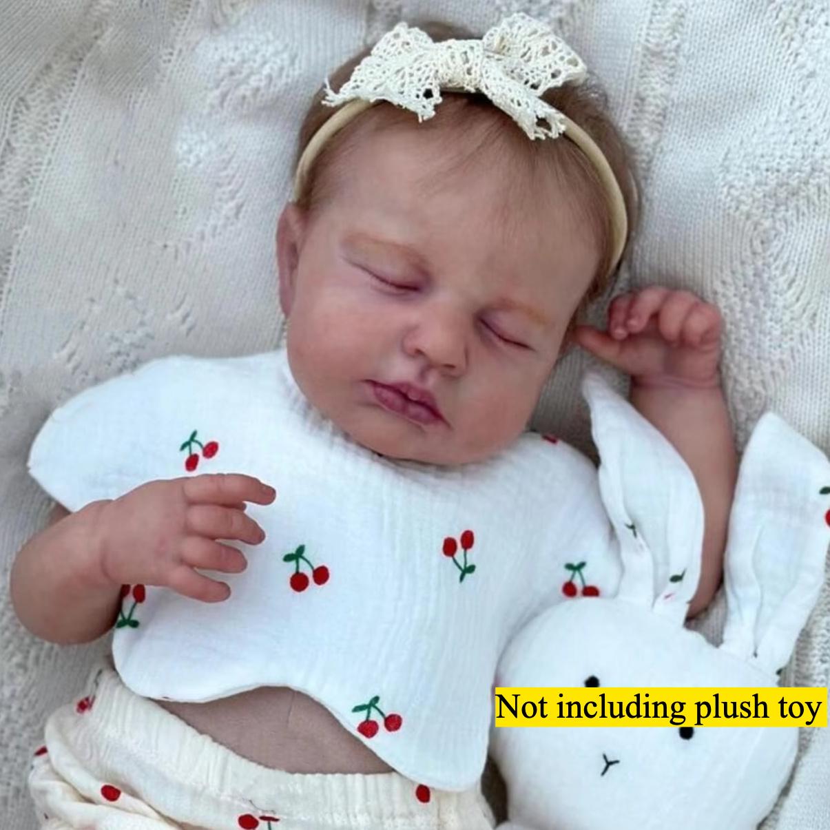 

BZDOLL 3D-Paint With Visible Veins 48 CM Full Vinyl Body Asleep Girl Reborn Baby Doll Toy For Child Lifelike Play House Bathe Toy Collectable Dolls vinyl body doll