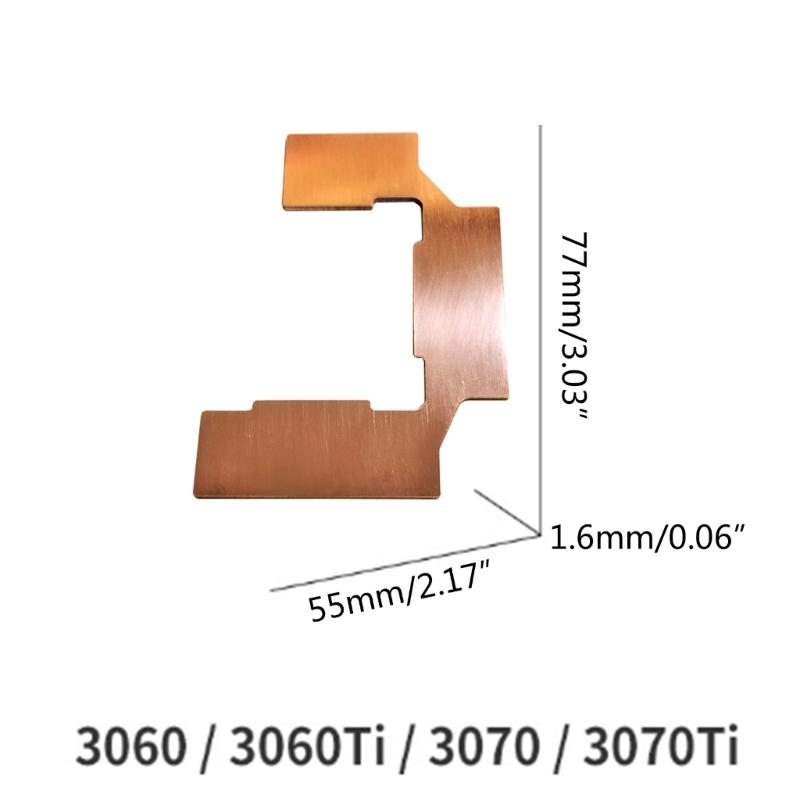GPU M Copper Heat Sink For Diator Memory Miner 3060ti 3070ti GPU 15-40 Degree Thermal Pad