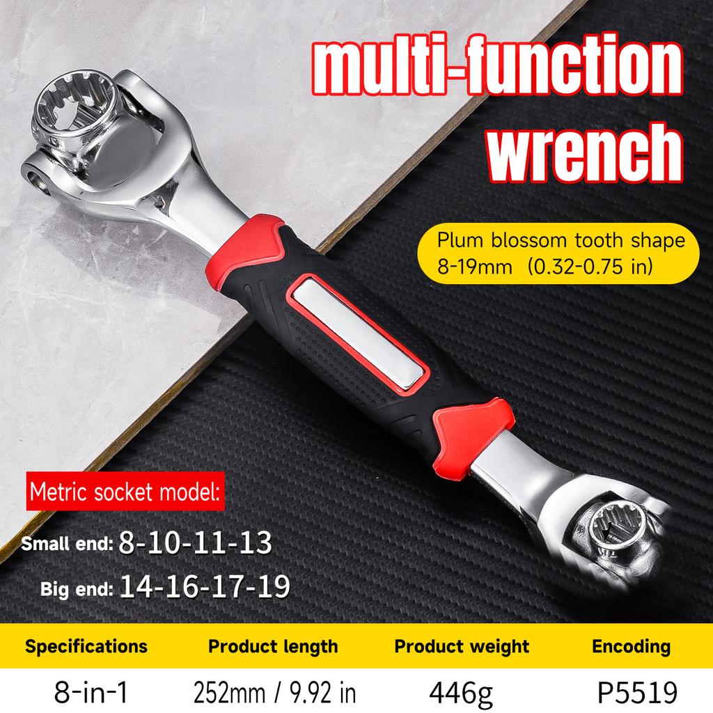 Universal Wrench 52 In 1 Socket Wrench Tool with Multifunction 360 Degree Rotating Head, Tool Kit for Home and Car Repair