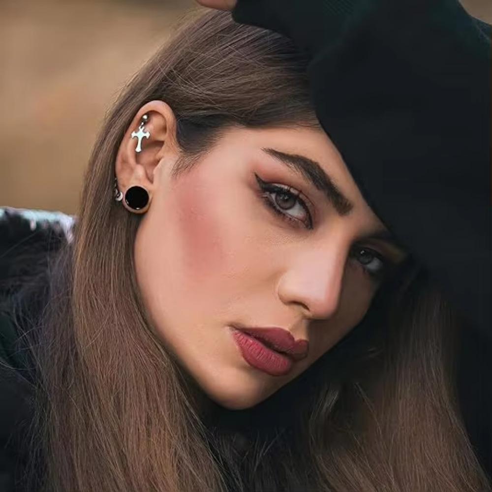 Bobisty 1pc Ear Stretching Kit 14G-00G Acrylic Tapers Plugs Acrylic C Shape Pincher Tapers Silicone Tunnels Ear Gauges Expander