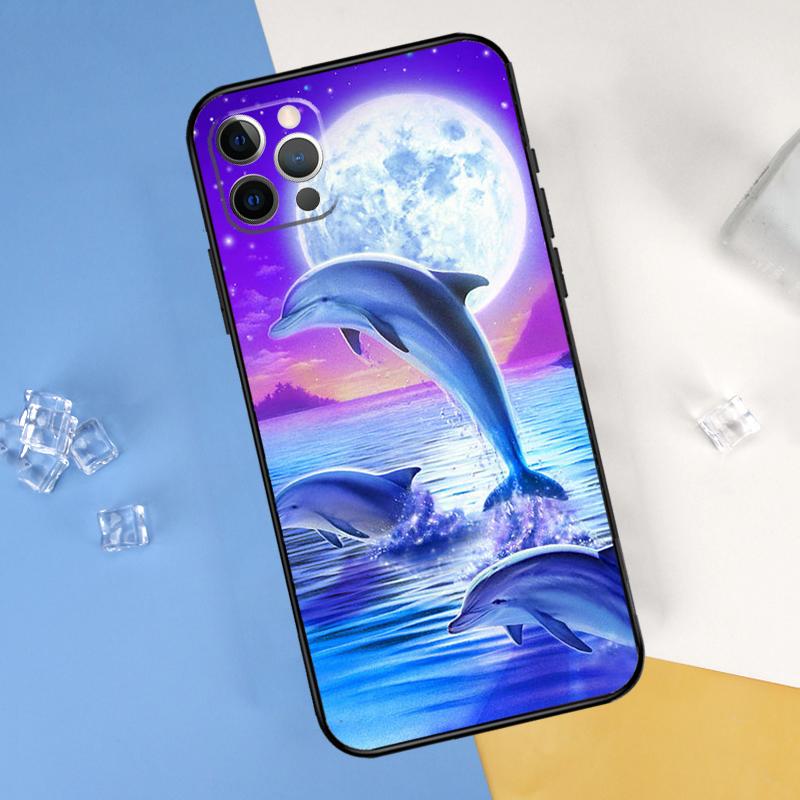 Ocean Dolphin Phone Case For iPhone 16 Pro Max 16e 12 13 Mini 11 14 15 Pro Max XR 15 16 Plus Cover Shell