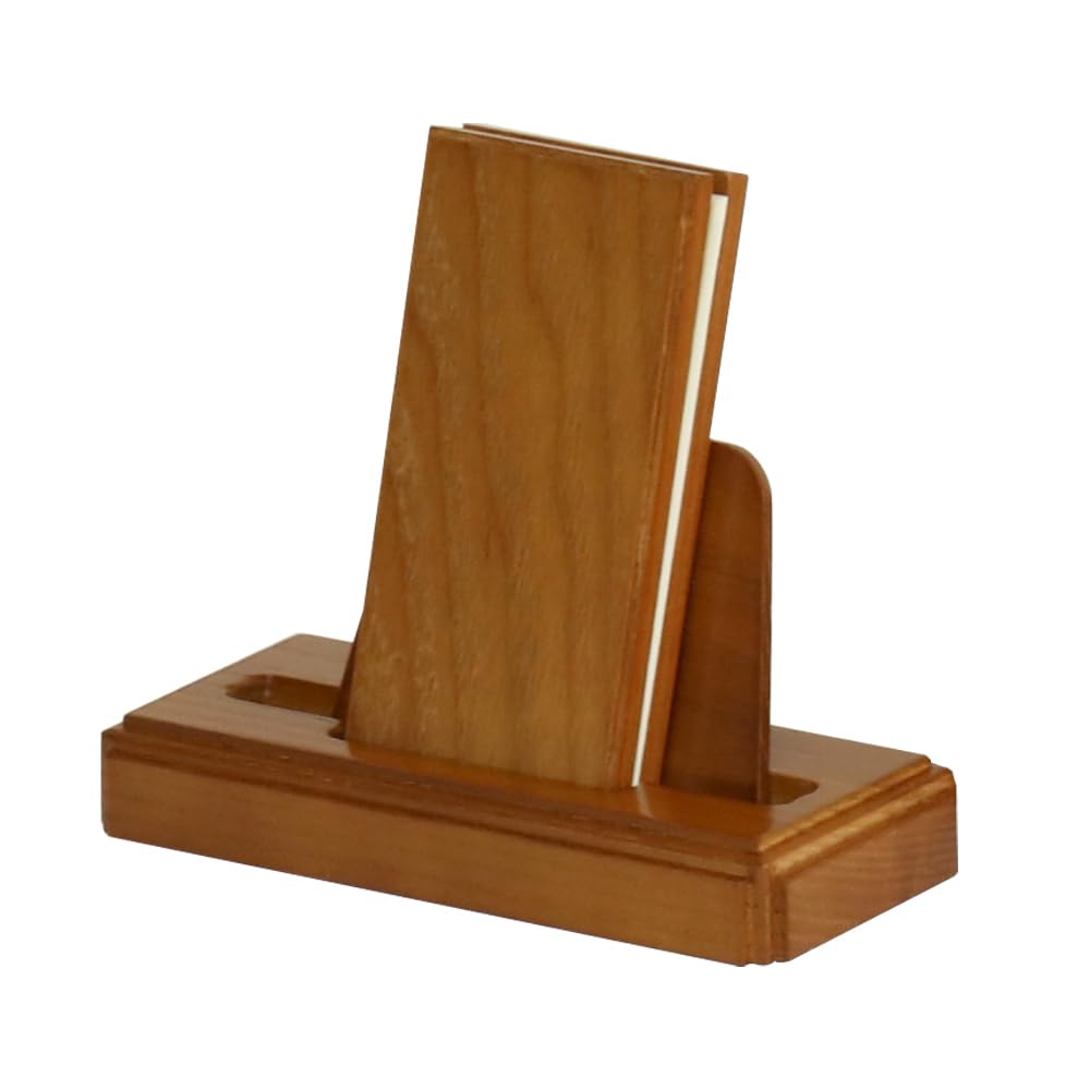 

Modern Oak Wood Memorial Book and Memorial Book Stand Set, Stylish, Made in Japan, 3.0 inches, Light