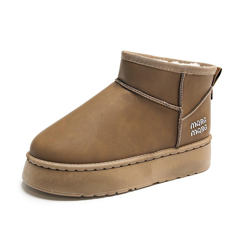 Snøstøvler med tykksåle og høy hæl i store størrelser for kvinners vinter nye fløyel fortykket student bomullssko bomullsstøvler