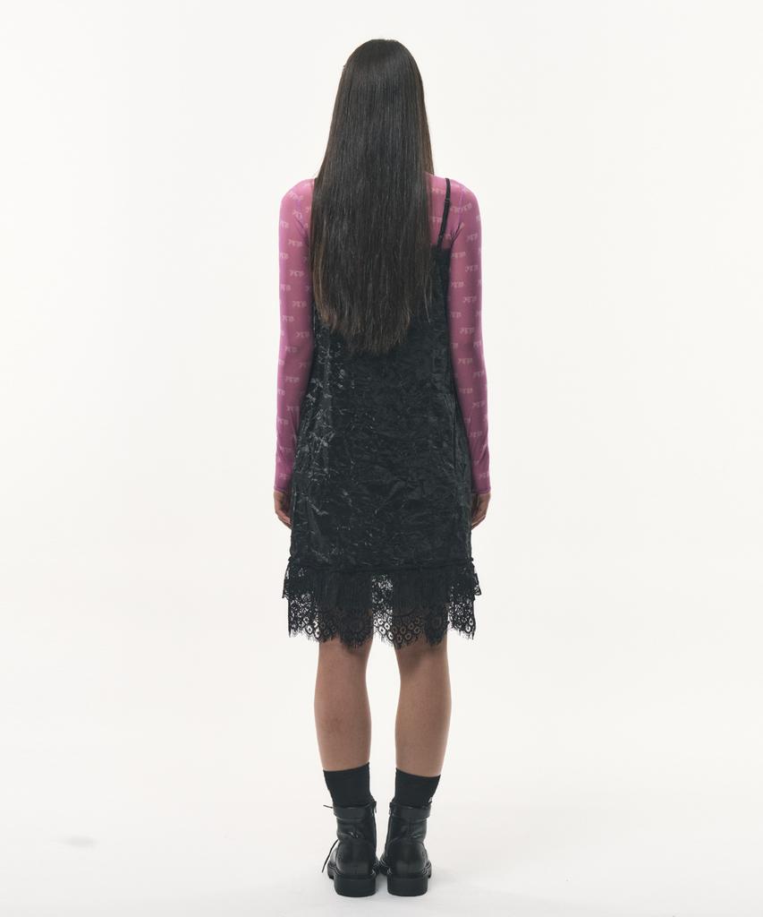 Podeowedeo Crease Lace Dress (Black)
