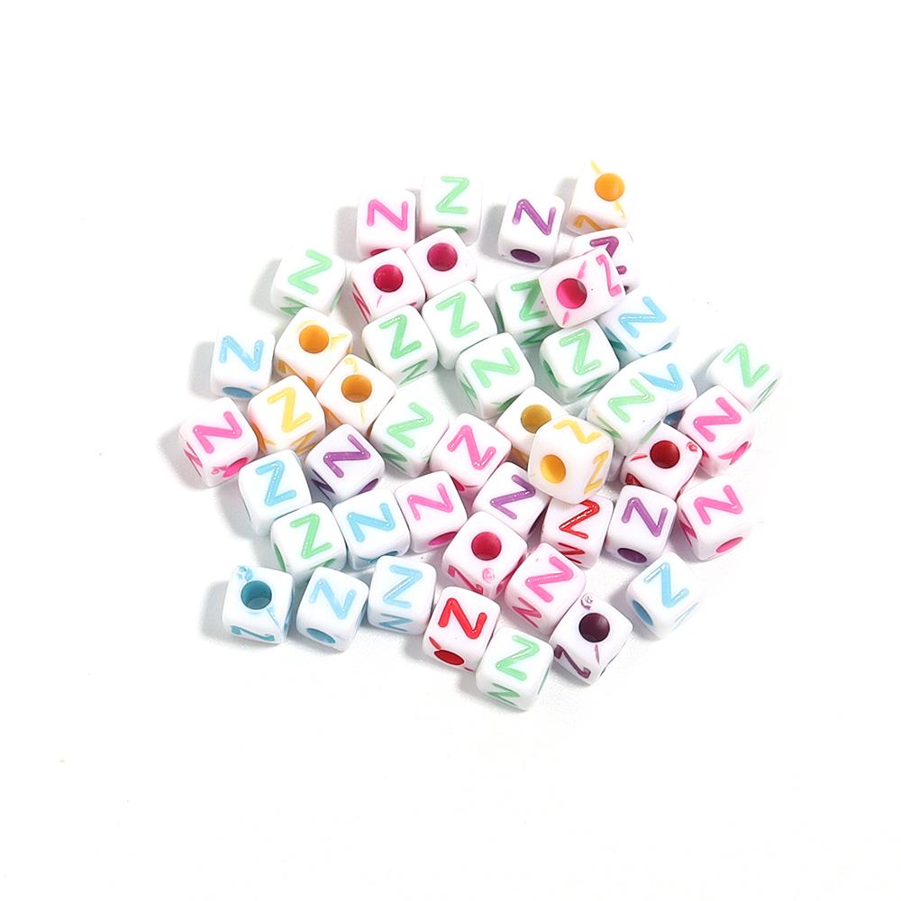 100pcs/lot  A-Z Acrylic Letter Bead Square Loose Spacer Alphabet Beads for DIY Bracelet Necklace Jewelry Making Supplies
