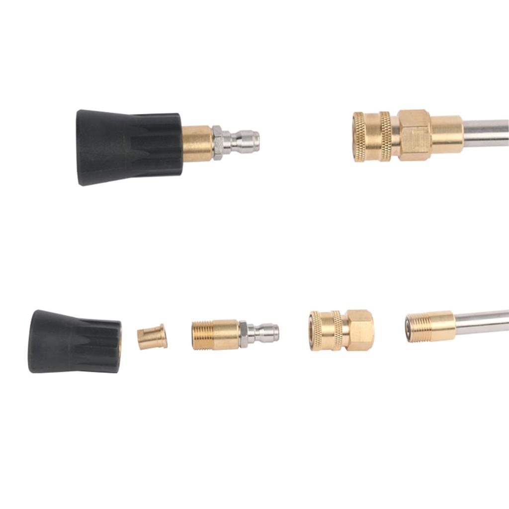 Adattatore Acqua a Pressione per Lavaggio Auto Ugello in Rame Anticorrosione Connessione Rapida da 1/4 di Pollice Adattatore M18x1.5 Set da 2 Pezzi