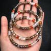 Colorful Silk-Wrapped Agate Spacer Beads Bracelet - Thick Straight Cut, Single Strand DIY Cultural Accessories