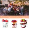 50PCS Durable With Lids Plastic Dessert Cups with Spoons Clear Square Cups Yogurt Parfait Cups Party