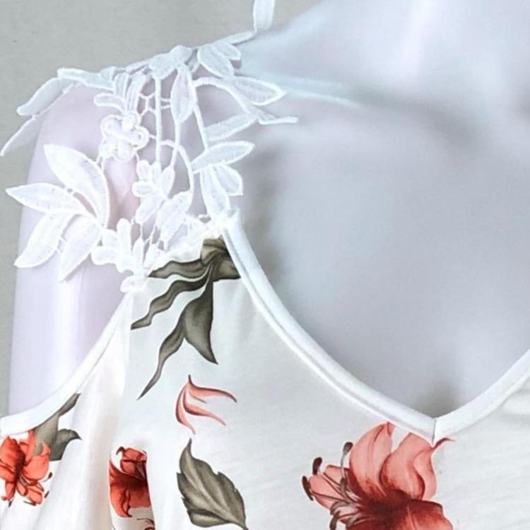 Sommer schulterfrei Blumendruck Sexy Spitze Sommerkleid Damen Lässig Strand Urlaubs Kleid Kurzarm Vestidos Mode Damen