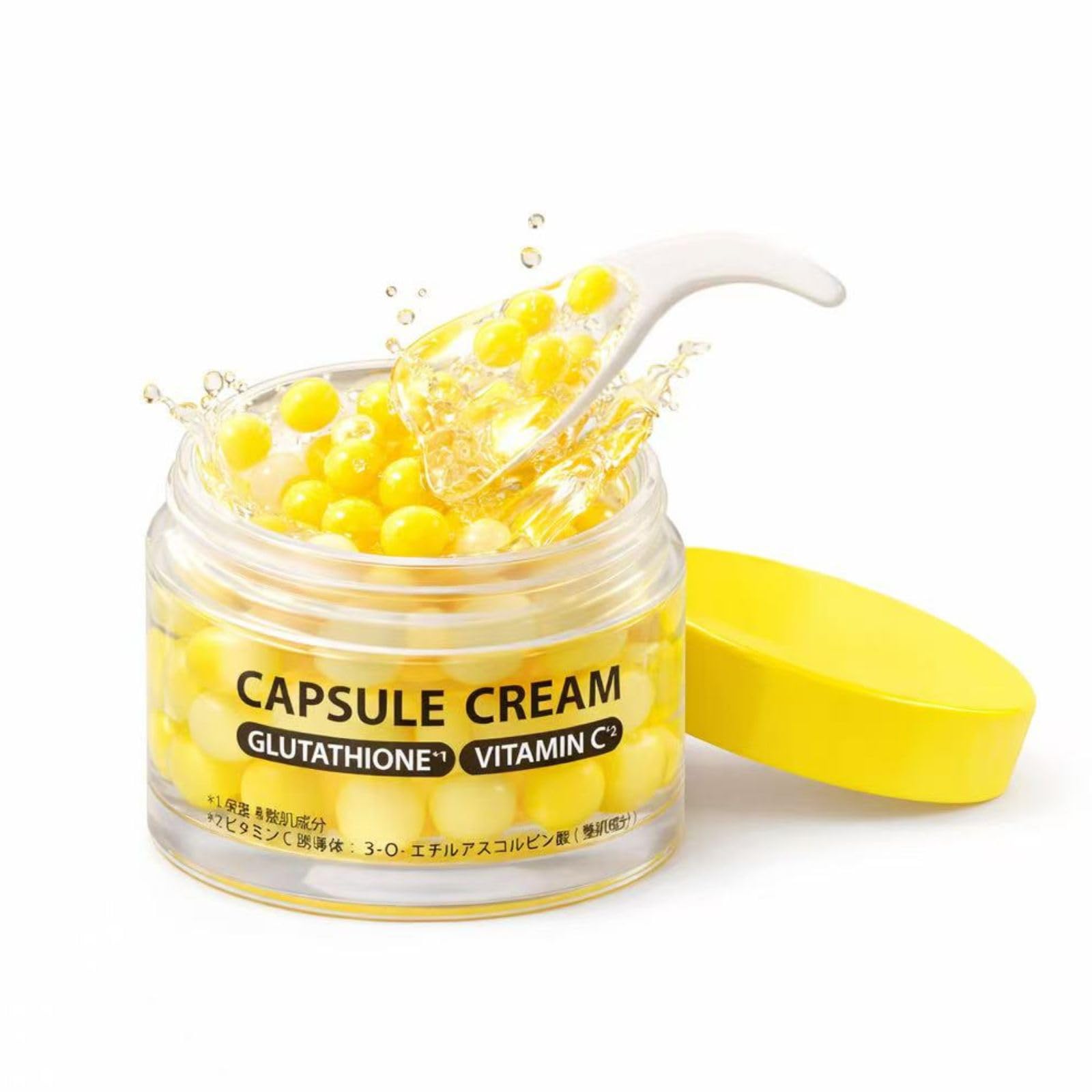 

Face Cream Capsule Cream 50g Glutathione Vitamin C Derivative Niacinamide Moisturizing Gel for Dewy Skin, Brightening, Dullness Care, High Moisture,