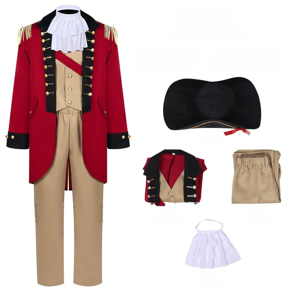 Halloweenový Cosplay Kostým George Washington z Polyesterové Látky Pro Divadelní Představení