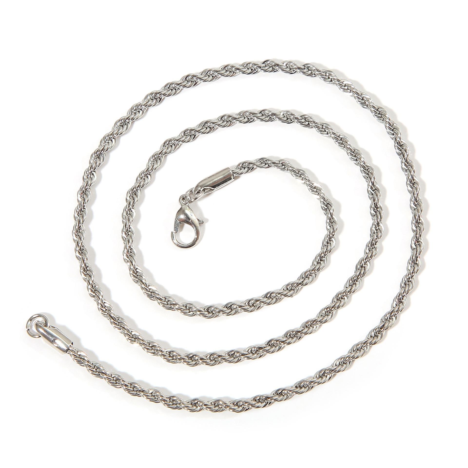 Twist Necklace 8mm Twist Rope Necklace, 925 Silver Plated Necklace 2026 8MM*40CM