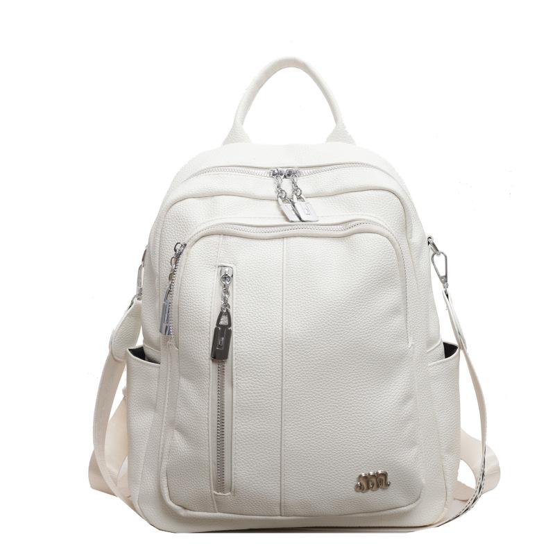Women's New Soft Leather Large Capacity PU Backpack with High Aesthetic Value for Travel and Commuting Backpack with Simple Design