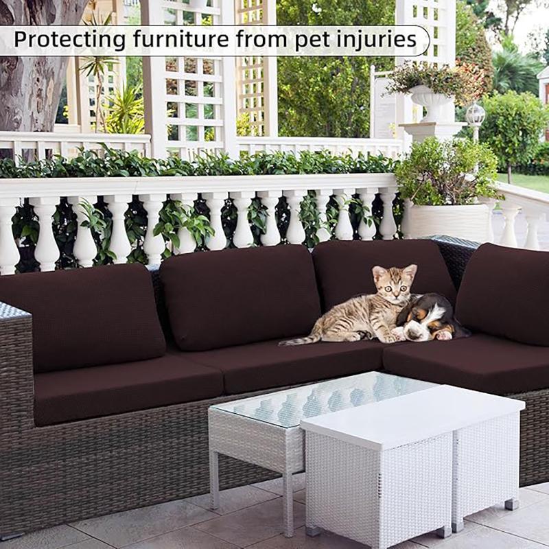 Stretch Patio Cushion Covers Outdoor Cushion Cover Sofa Slipcovers Cover Waterproof Replacement Jacquard Textured Protector