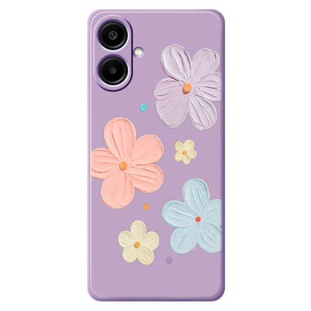 For Samsung Galaxy A07 4G Case Four Color Flowers Pattern Printing Straight Edge TPU Phone Back Cover