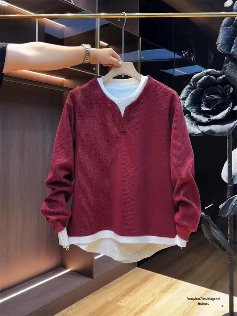 Men's Trendy Slim Fit Two-Piece Layered Hoodie