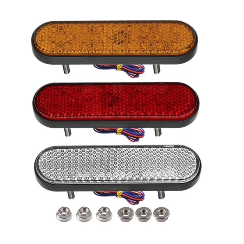 Ovale Anhängerleuchte 24 LED Brems-Blinkerleuchte mit Reflektor 12-24V Seitenmarkierungsleuchten Rückleuchten für Anhänger LKW