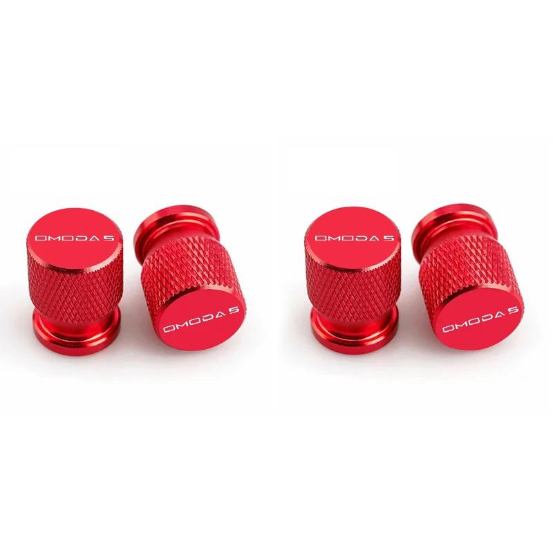 4Pcs Aluminum Styling Car Wheel Tire Valve Caps Dust Covers Rim For Chery Omoda C5 Crossover Omoda 5 FX 2022-2023 Accessories
