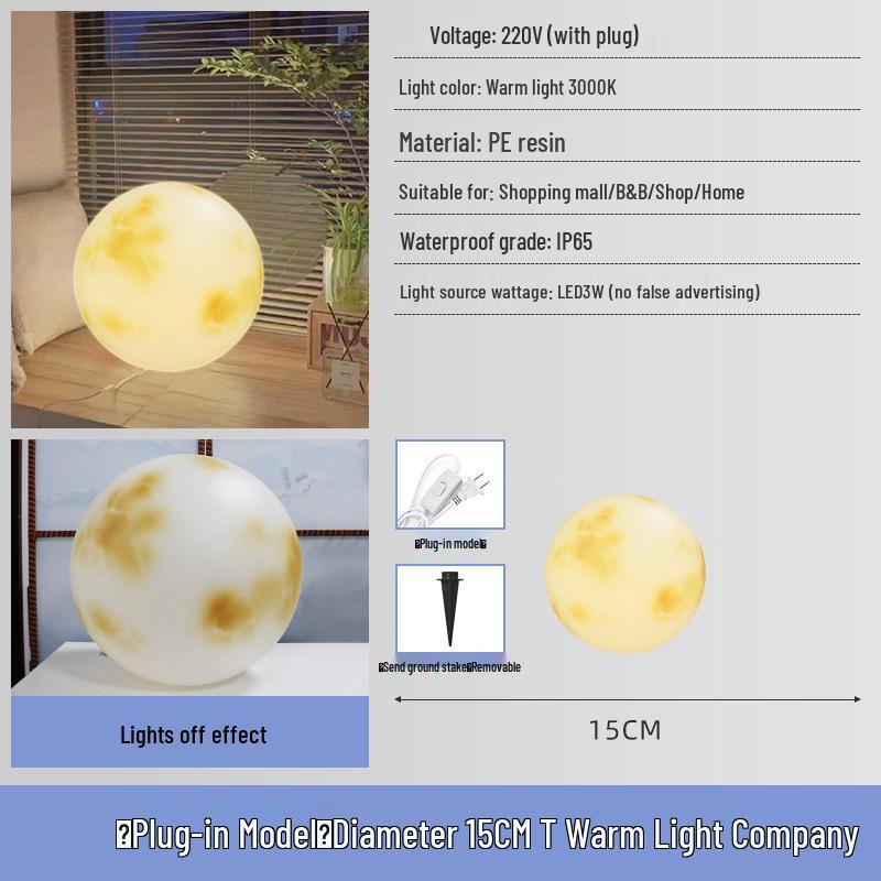 Solar-Powered Outdoor Moon Lamp: Waterproof Atmosphere Light for Gardens, Villas, and Terraces